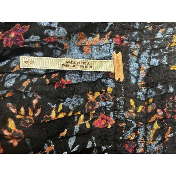 Free People Floral Print Off shoulder Top Sz Small Coquette Boho Festival - Picture 5 of 6